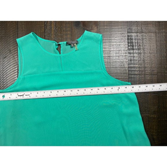 Vince Camuto Sheer Asymmetrical Tanks, Yellow and Turquoise, Size M, Lot of 2 - Picture 4 of 13